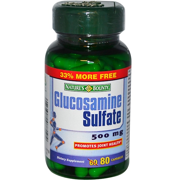 Nature's Bounty, Glucosamine Sulfate, 500 mg, 80 Capsules iHerb