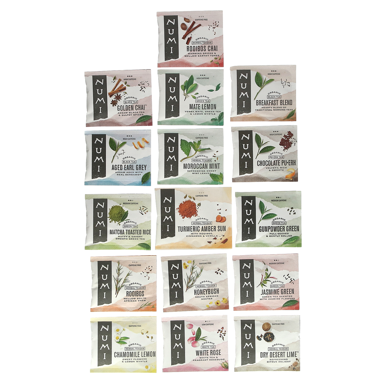 Numi Tea, Organic Teas & Herbal Teasans, Numi's Collection, 16 NonGMO