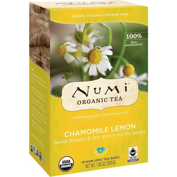 Numi Tea, Organic Tea, Herbal Teasan, Chamomile Lemon, Caffeine Free