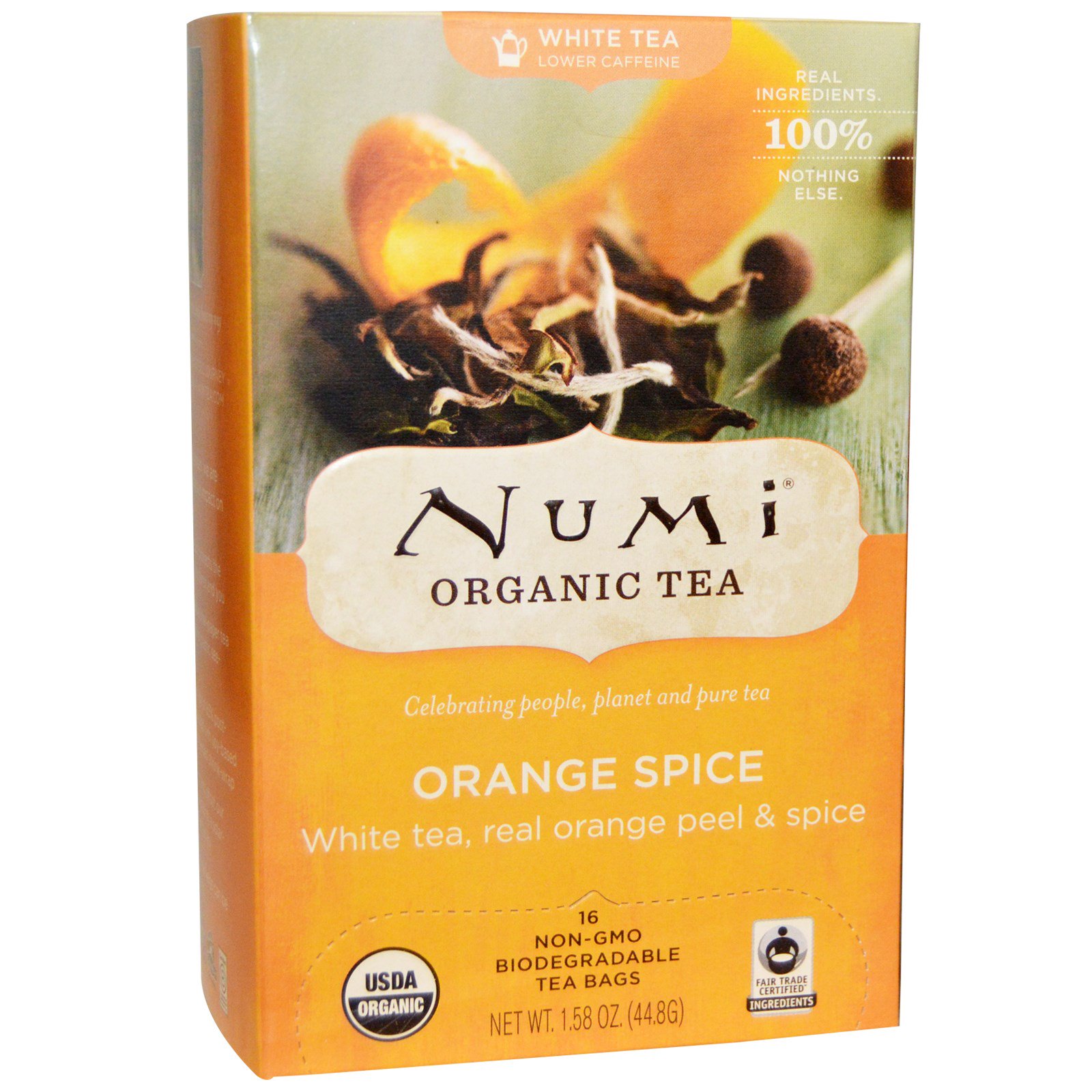 Numi Tea, Organic, Orange Spice, 16 Tea Bags, 1.58 oz (44.8 g) iHerb
