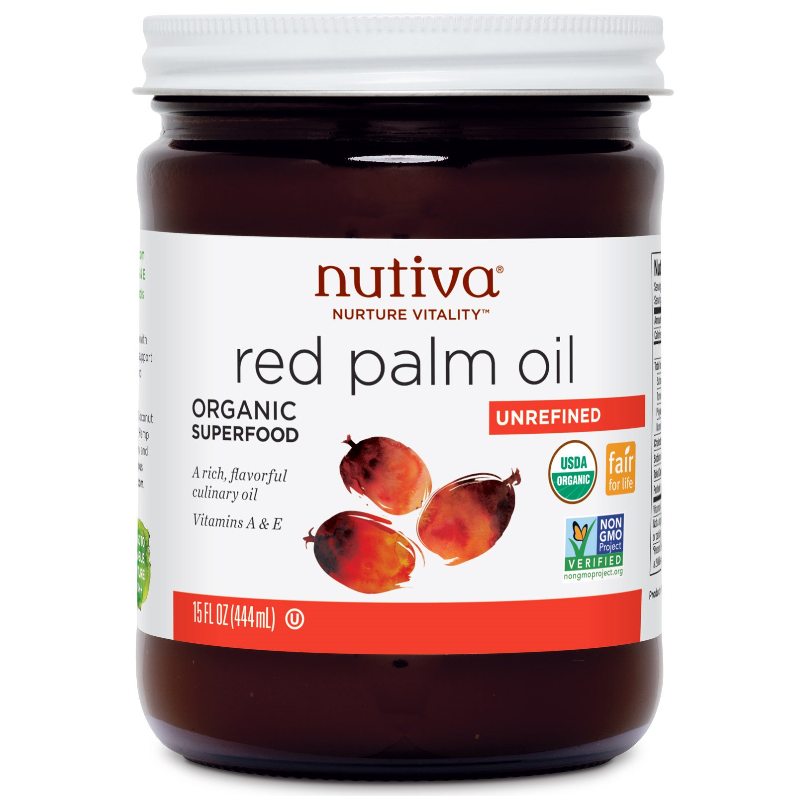 Nutiva, Organic Red Palm Oil, Unrefined, 15 fl oz (444 ml) iHerb
