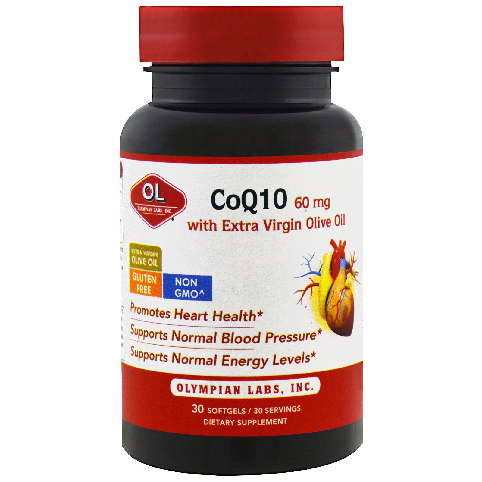 Olympian Labs, CoQ10 with Extra Virgin Olive Oil, 60 mg