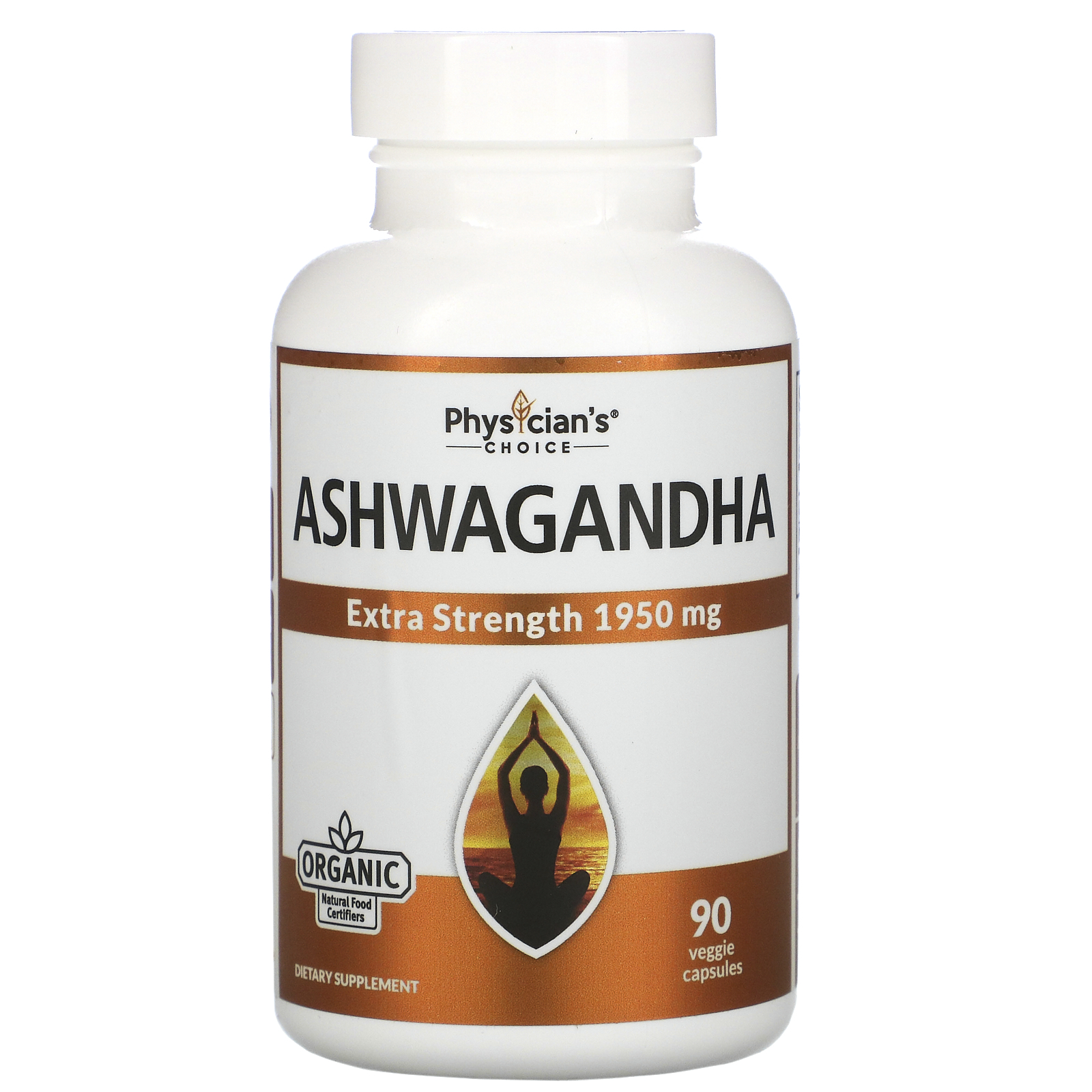 Physician's Choice, Organic Ashwagandha, 1,950 mg, 90 Veggie Capsules