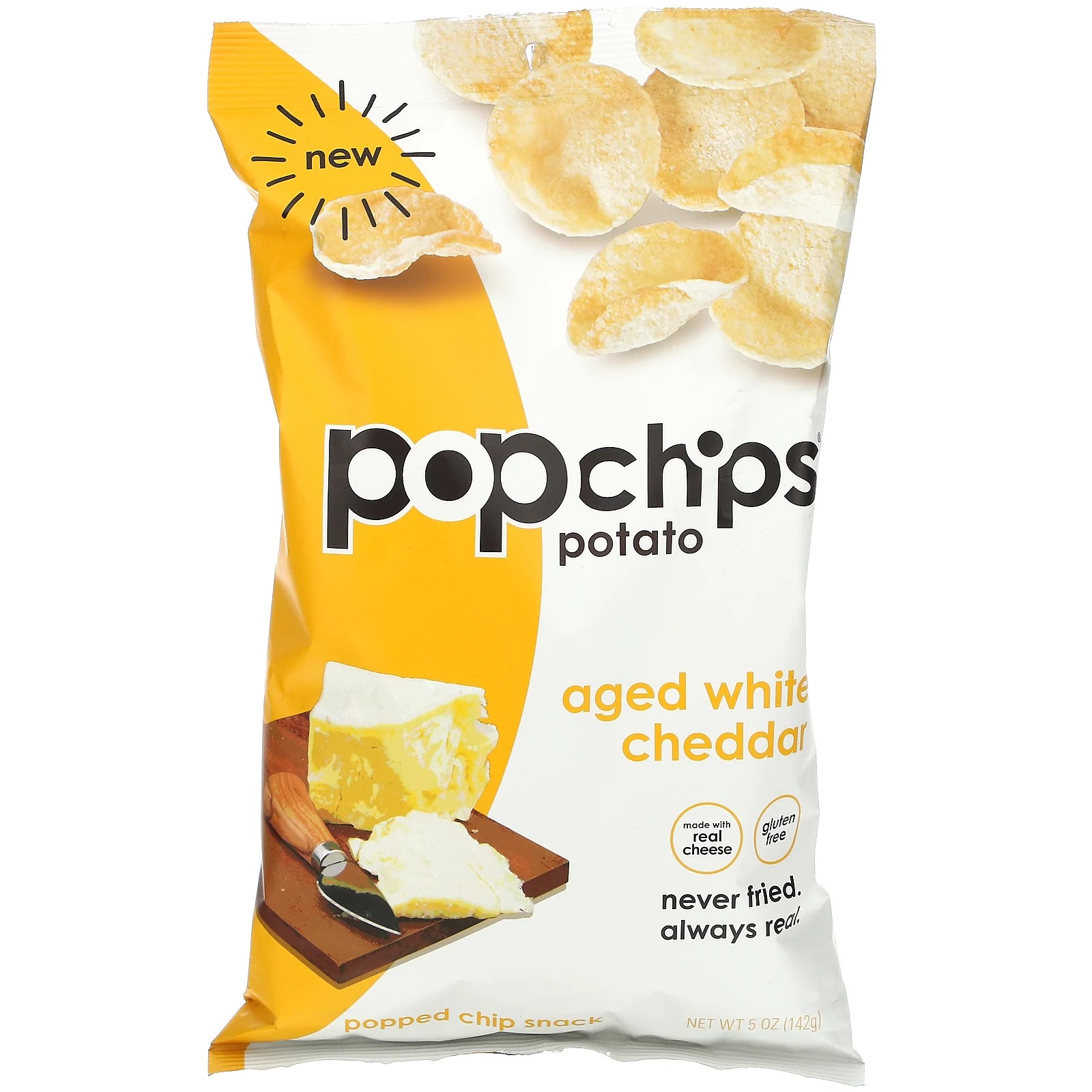 Popchips, Potato Chips, Aged White Cheddar, 5 oz (142 g) iHerb