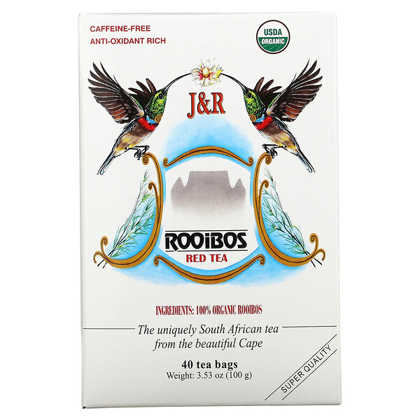 J&R Port Trading, Rooibos Red Tea, CaffeineFree, 40 Tea Bags, 3.53 oz (100 g)