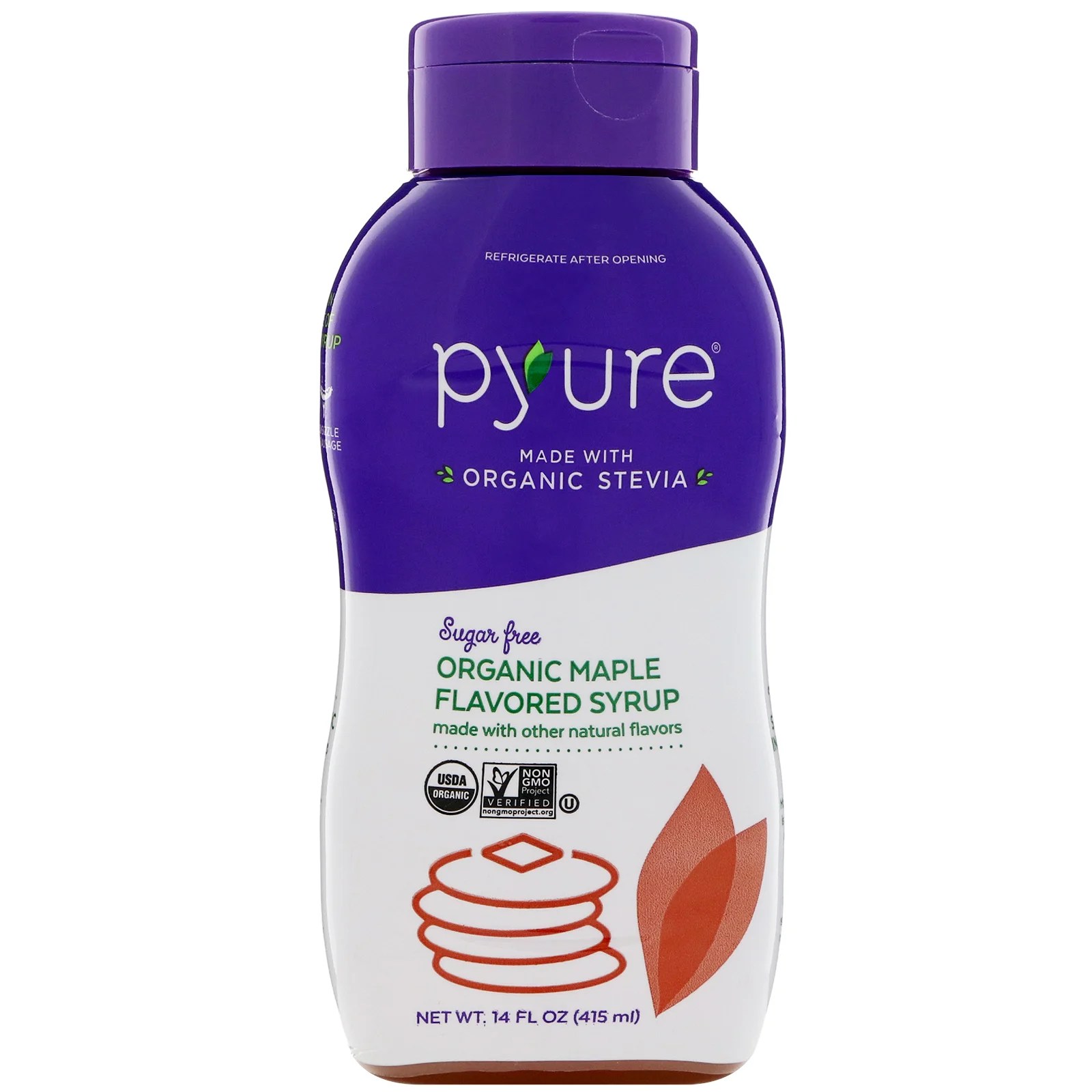 Pyure, Organic SugarFree Maple Flavored Syrup, 14 fl oz (415 ml) iHerb