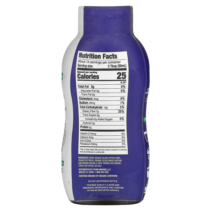 Pyure, Organic SugarFree Chocolate Flavored Syrup, 14 fl oz (414 ml