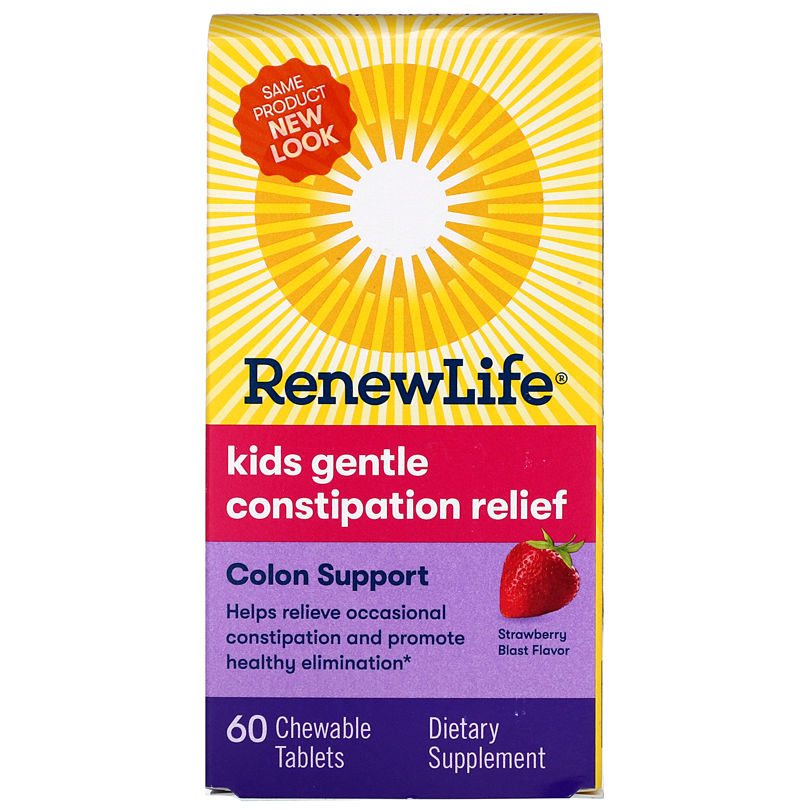 Renew Life, Kids Gentle Constipation Relief, Strawberry Blast Flavor