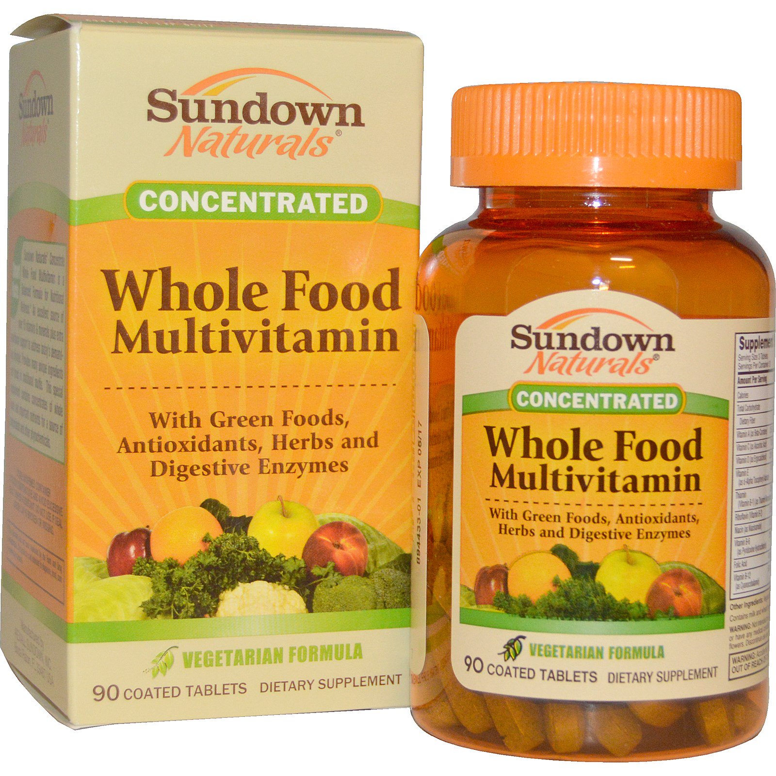 Sundown Naturals, Whole Food Multivitamin, 90 Coated Tablets iHerb