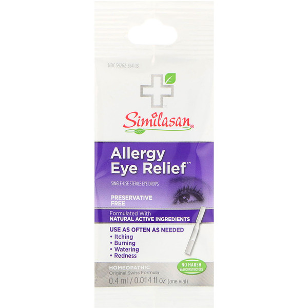 Similasan, Allergy Eye Relief, SingleUse Sterile Eye Drops, 0.014 fl