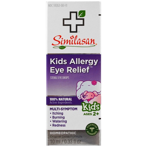 Similasan, Kids Allergy Eye Relief, Sterile Eye Drops, Ages 2+, 0.33 fl