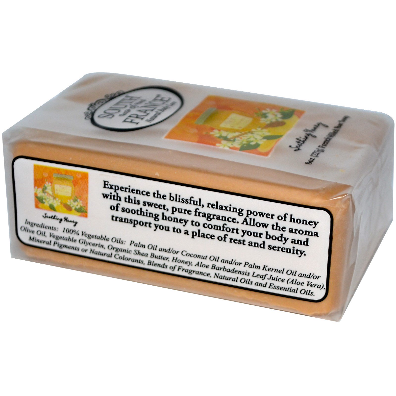 South of France, Soothing Honey, French Milled Bar Soap, 8 oz (227 g