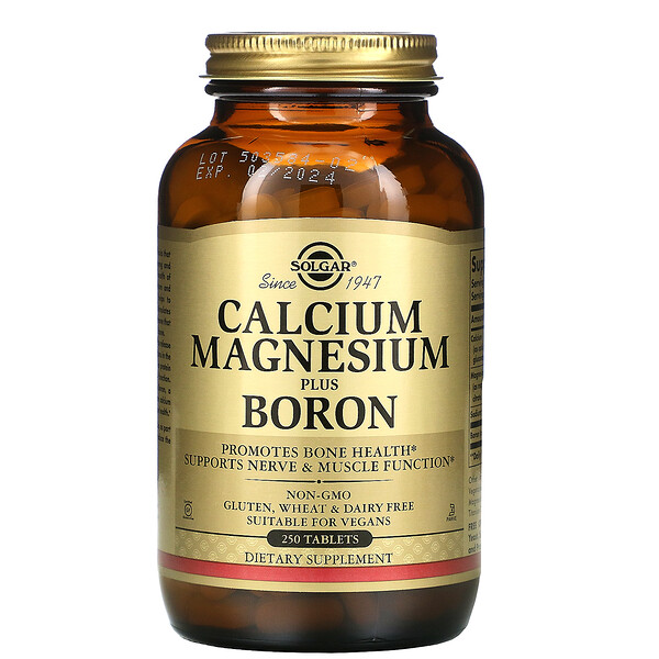 Solgar, Calcium Magnesium Plus Boron, 250 Tablets iHerb