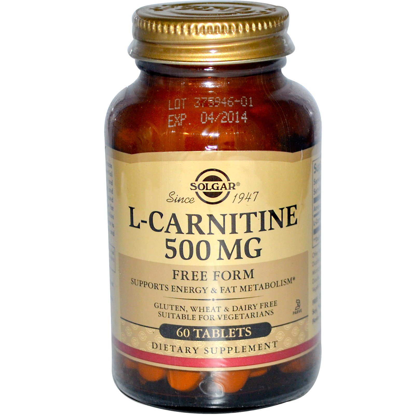 Solgar, LCarnitine, 500 mg, 60 Tablets