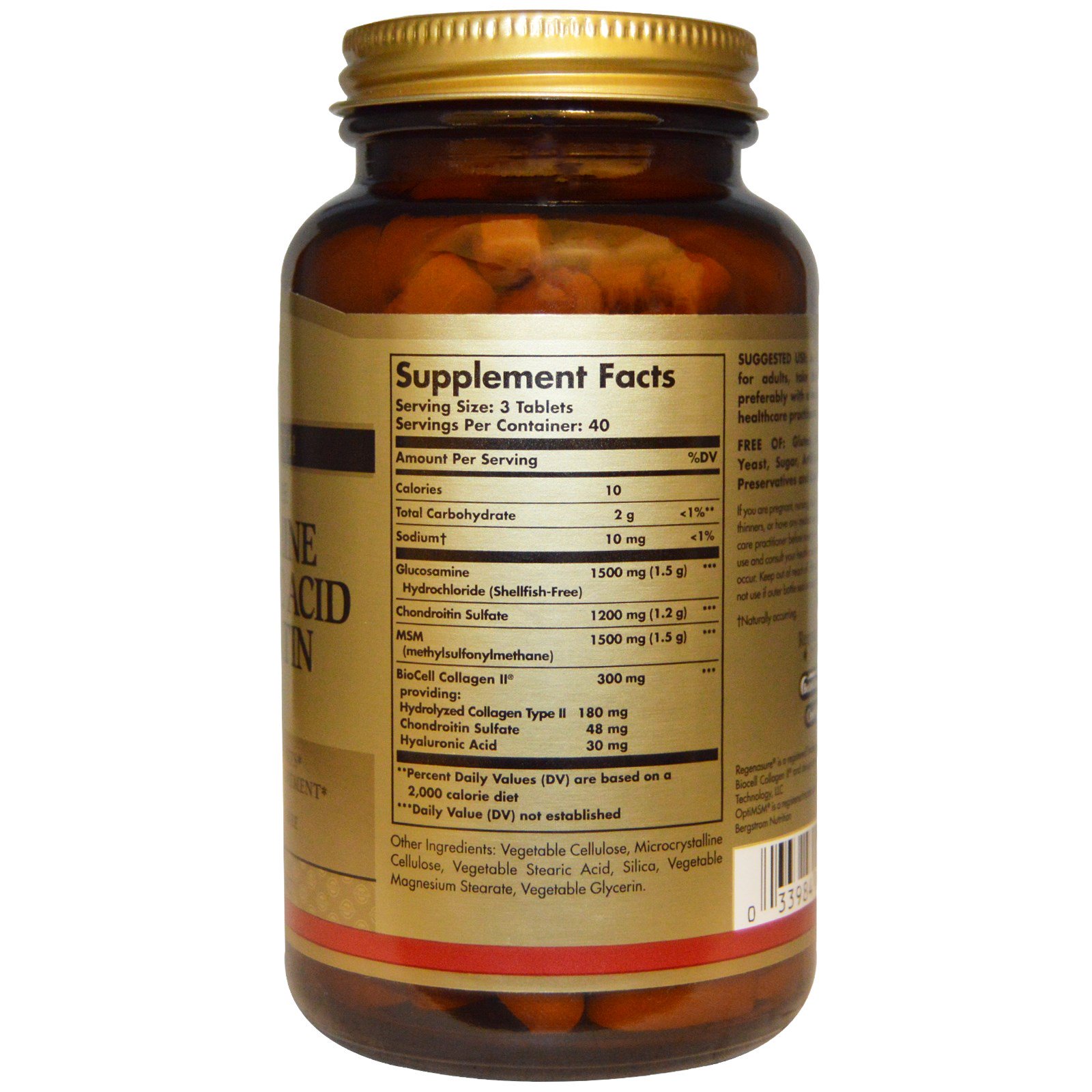 Solgar, Glucosamine Hyaluronic Acid Chondroitin MSM, 120 Tablets