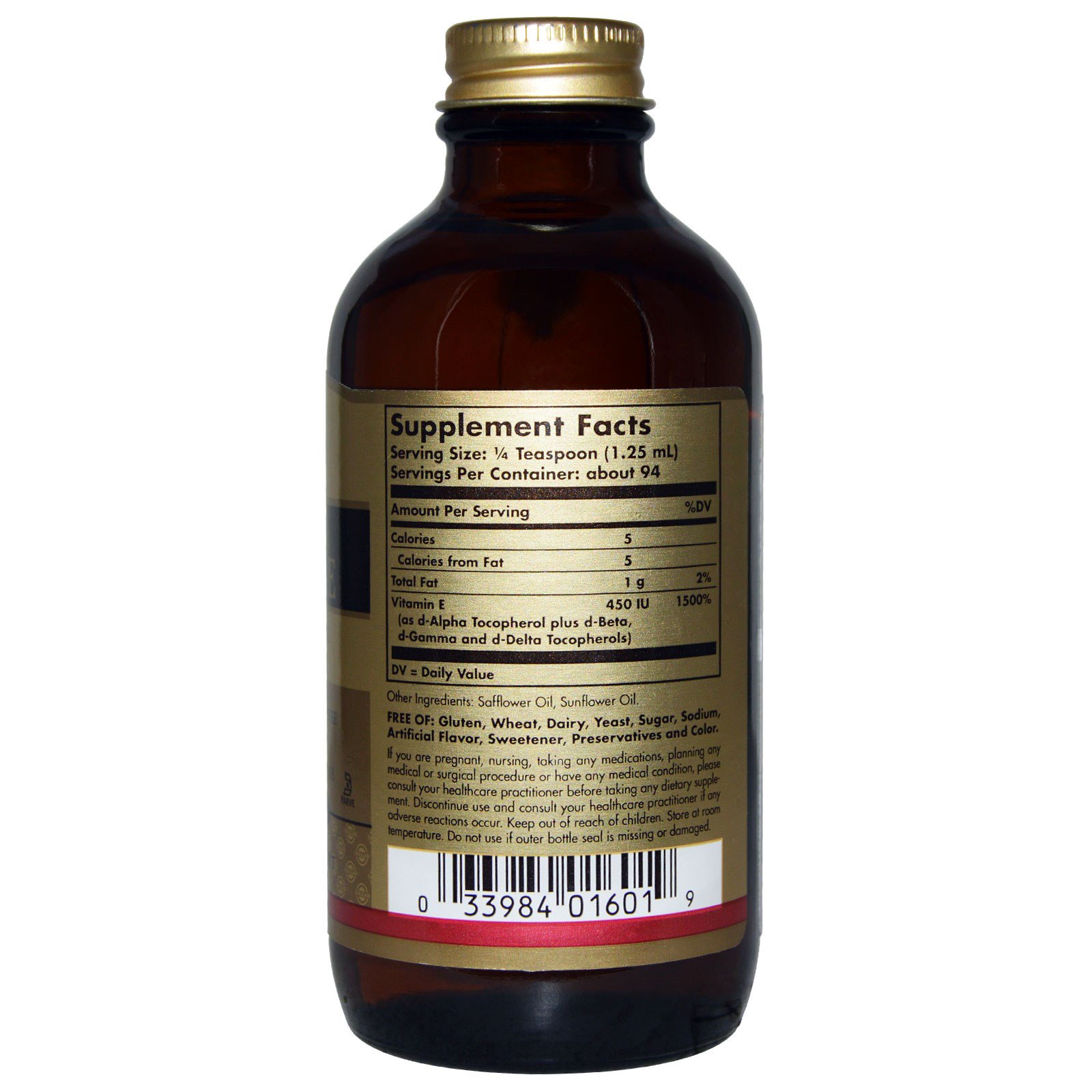 Solgar, Natural Liquid Vitamin E, 4 fl oz (118 ml)