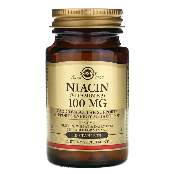 Solgar, Niacin (Vitamin B3), 100 mg, 100 Tablets iHerb