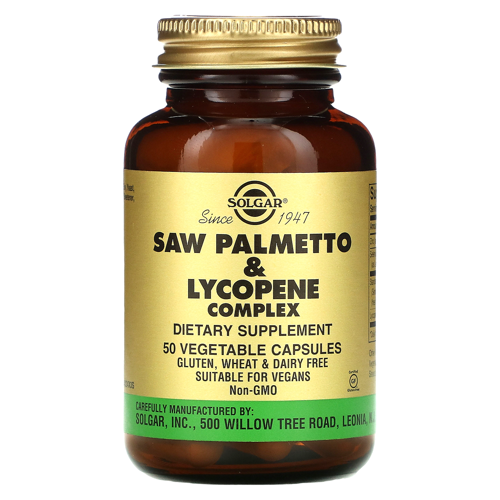 Solgar, Saw Palmetto & Lycopene Complex, 50 Vegetable Capsules iHerb