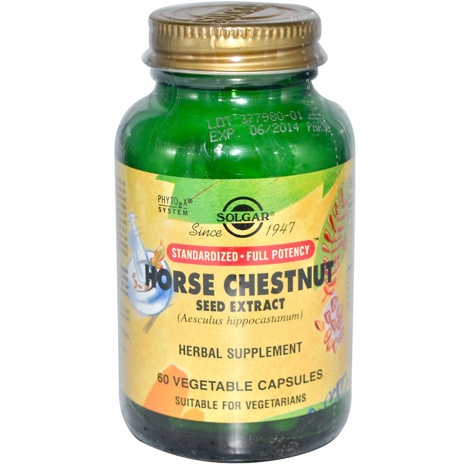 Solgar, Horse Chestnut Seed Extract, 60 Veggie Caps iHerb