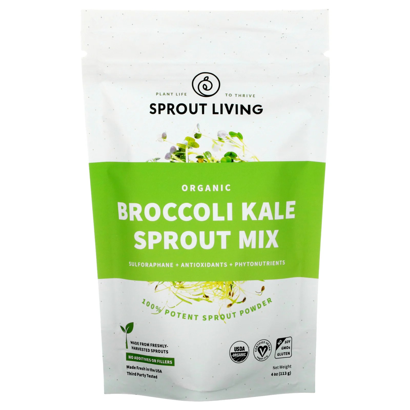 Sprout Living, Organic Broccoli Kale Sprout Mix , 4 oz (113 g)