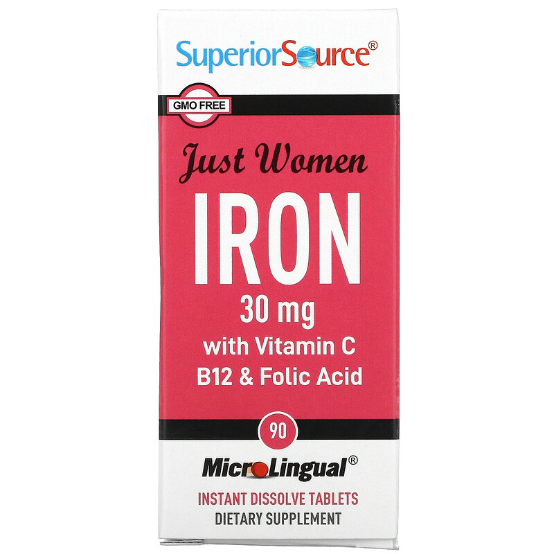 Superior Source, Just Women, Iron with Vitamin C, B12 & Folic Acid, 15