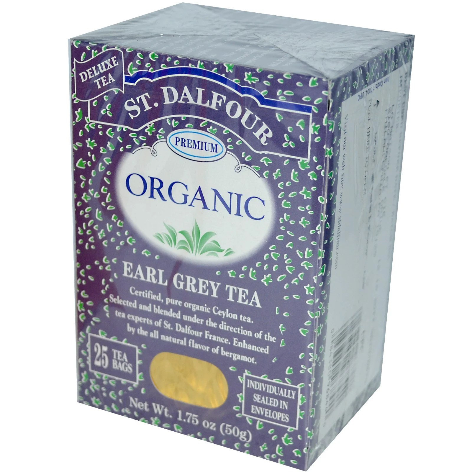 St. Dalfour, Organic, Earl Grey Tea, 25 Tea Bags, 1.75 oz (50 g