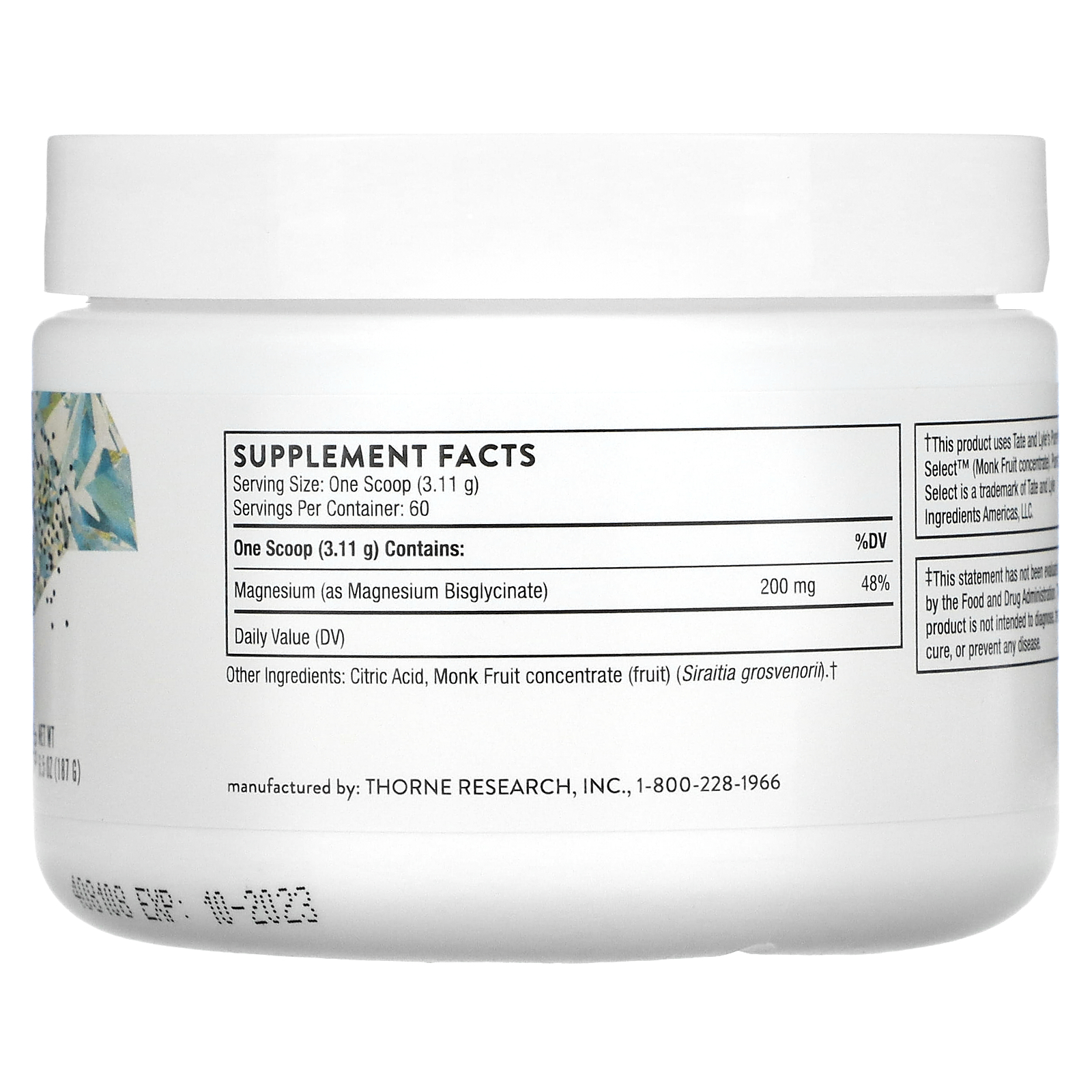Thorne, Magnesium Bisglycinate, 6.5 oz (187 g)