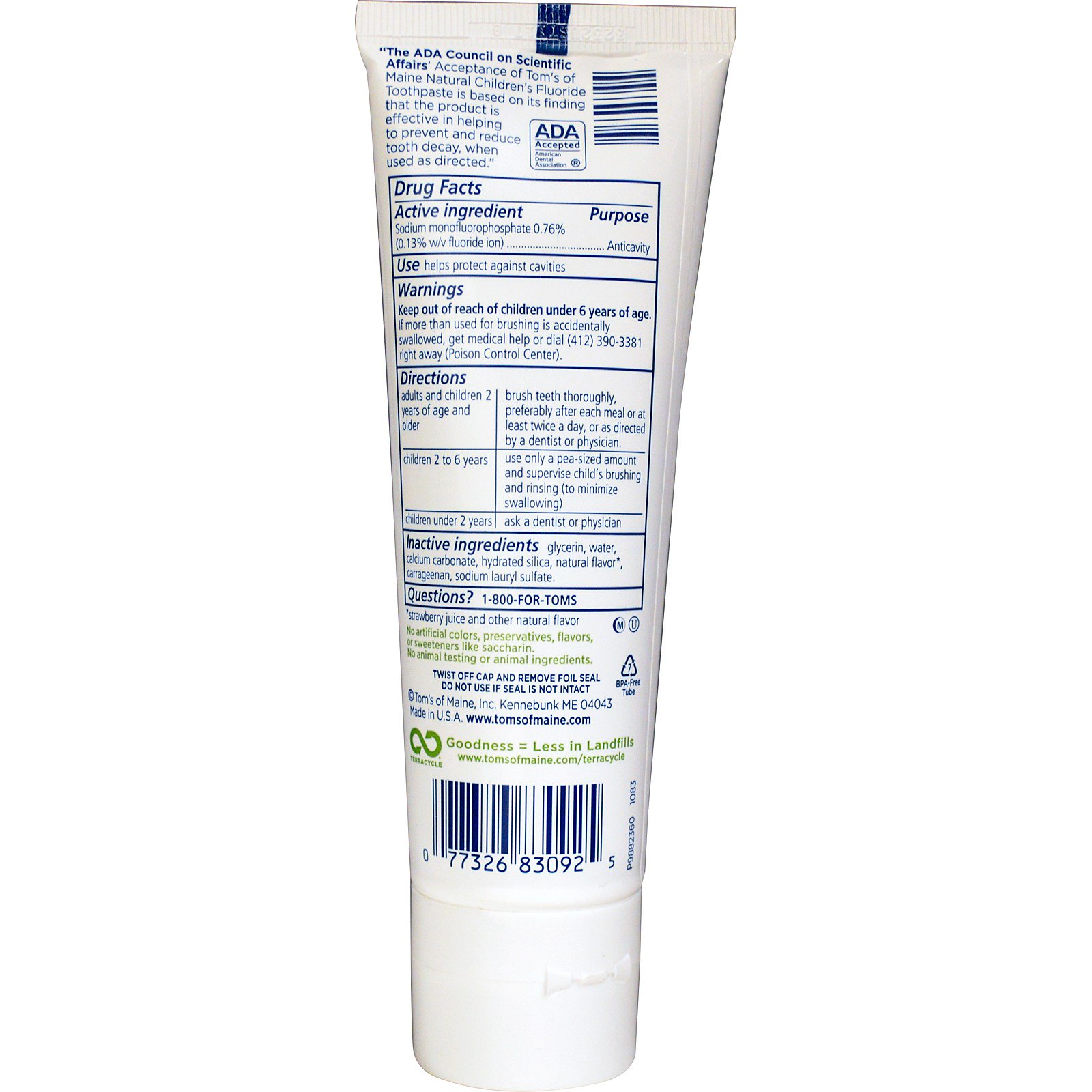 Tom's of Maine, Natural Children's Fluoride Toothpaste, Silly