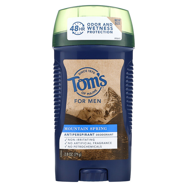 Tom's of Maine, Antiperspirant Deodorant for Men, Mountain Spring, 2.8
