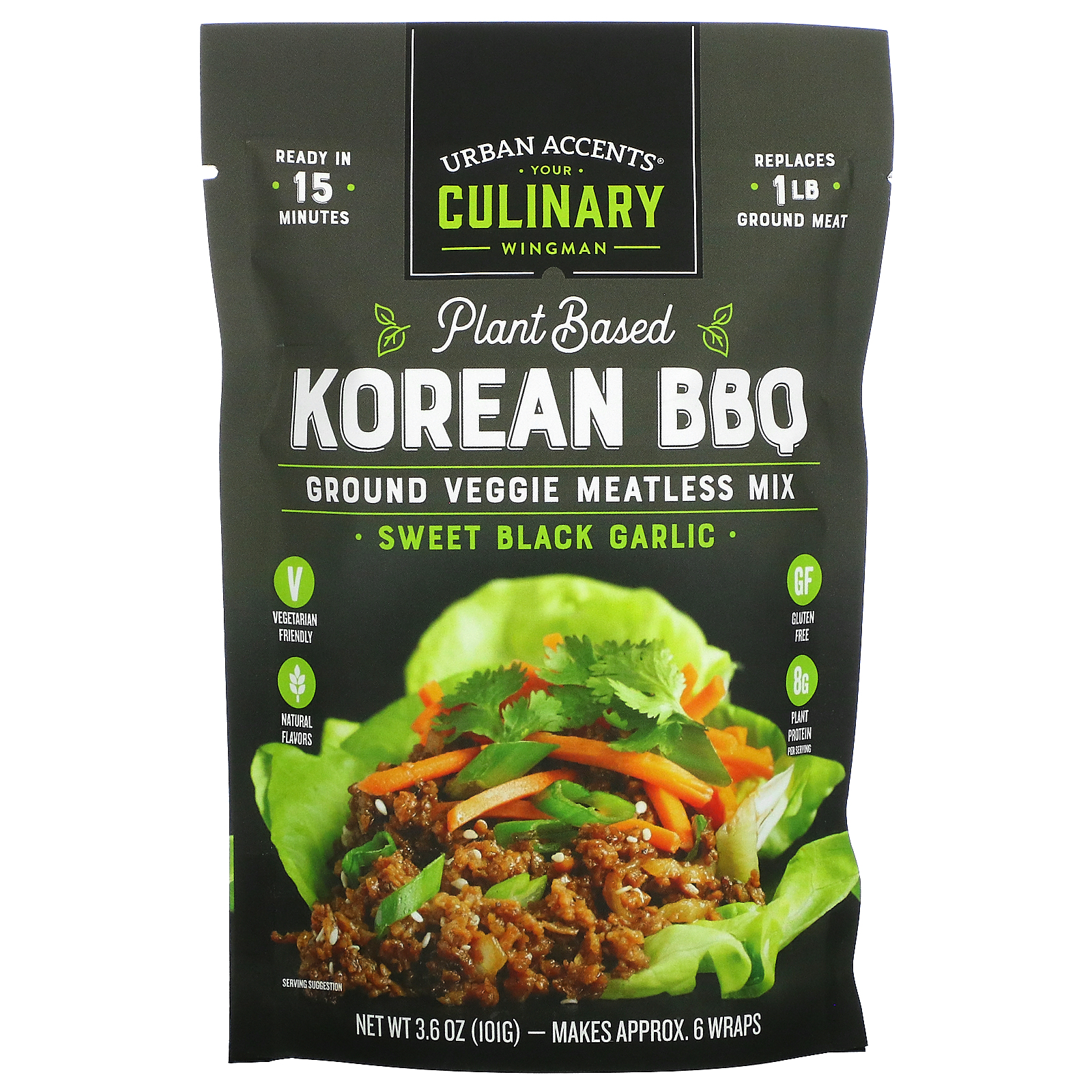 Urban Accents, Plant Based Korean BBQ, Ground Veggie Meatless Mix