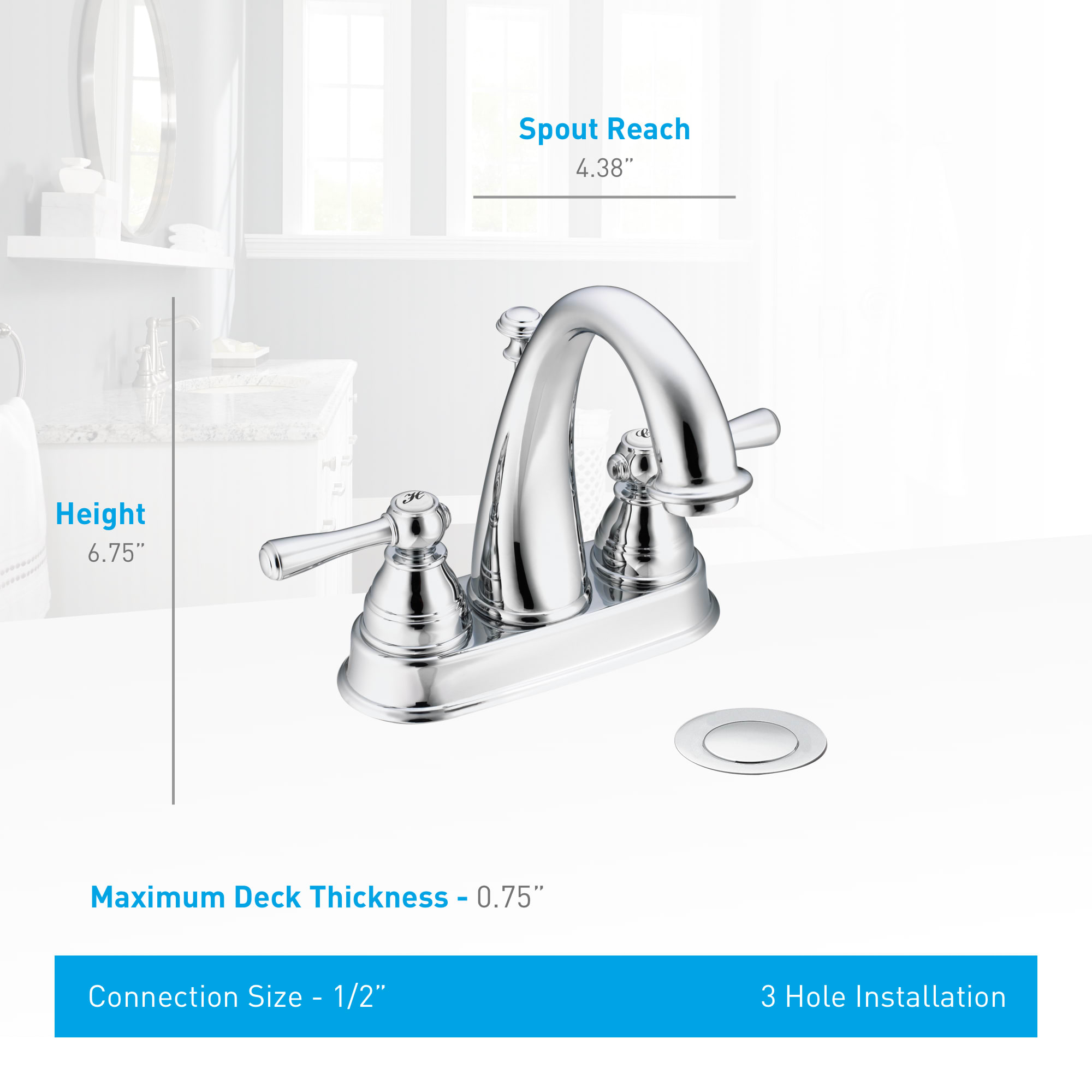 Moen 6121P Polished Brass Double Handle Centerset Bathroom Faucet from