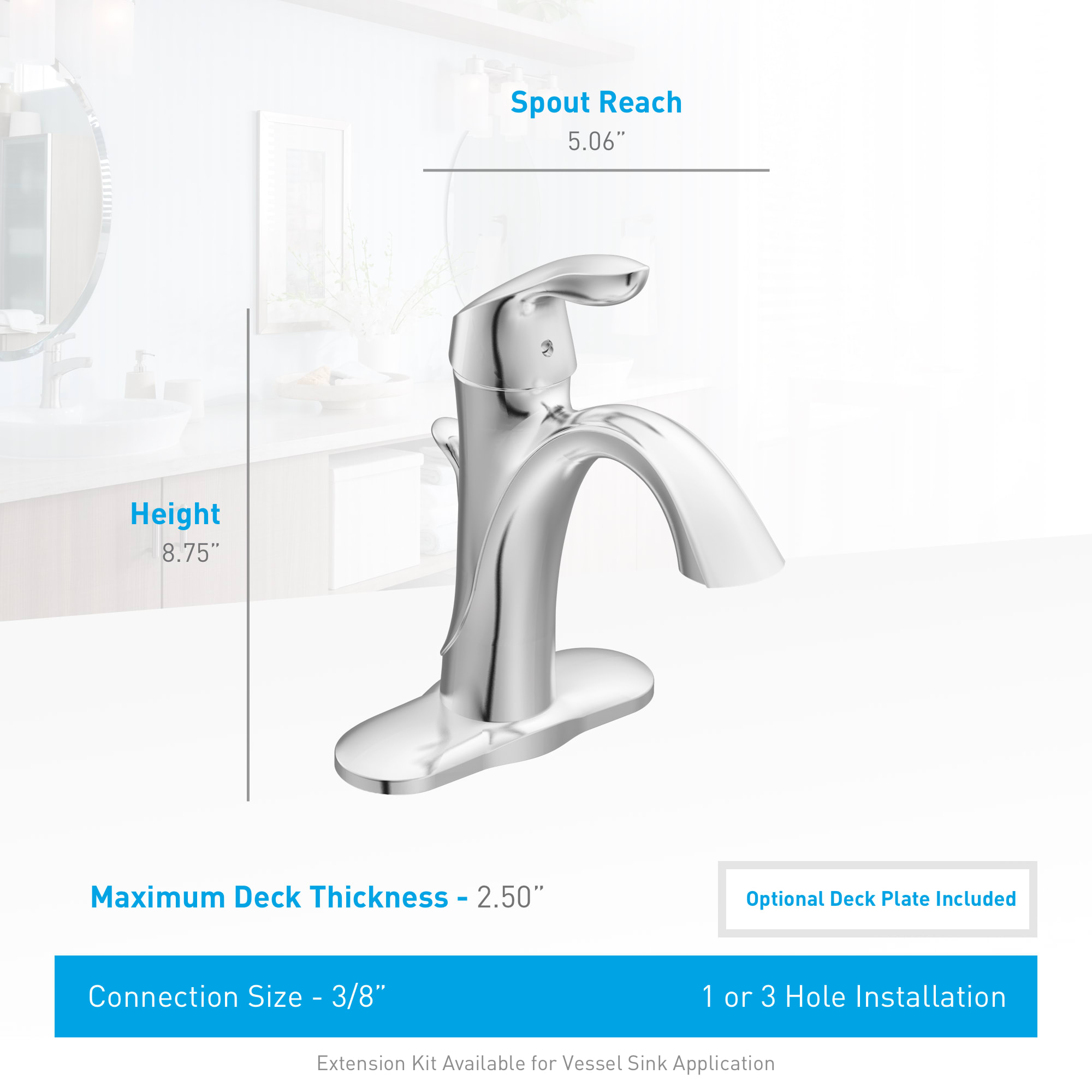 Moen 6400BN Single Handle Single Hole Bathroom Faucet from | Build.com