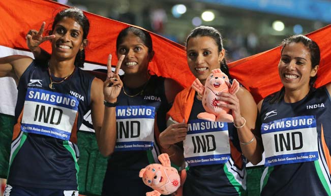 Indian eves clinch 4x400m relay gold at Asian Games 2014; set new Asiad