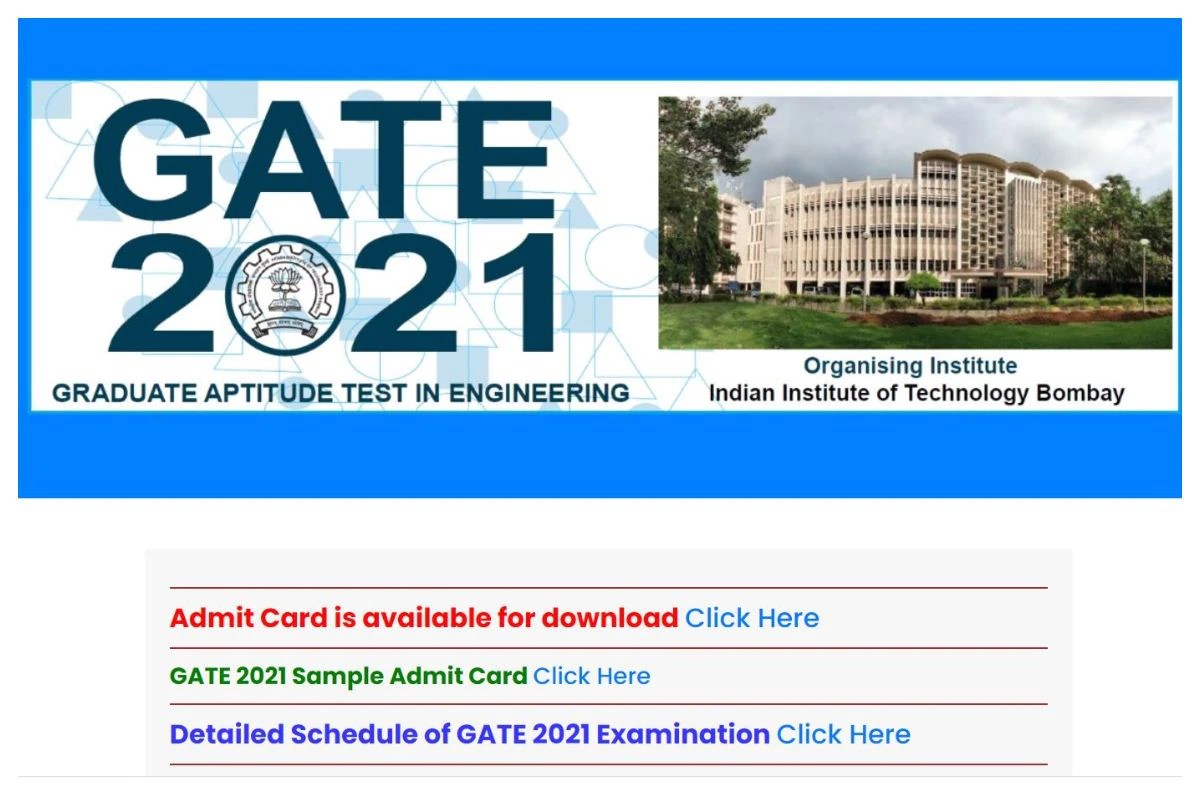 GATE Admit Card 2021 Released, Download Hall Tickets At gate.iitb.ac.in NOW CHECK STEPS HERE