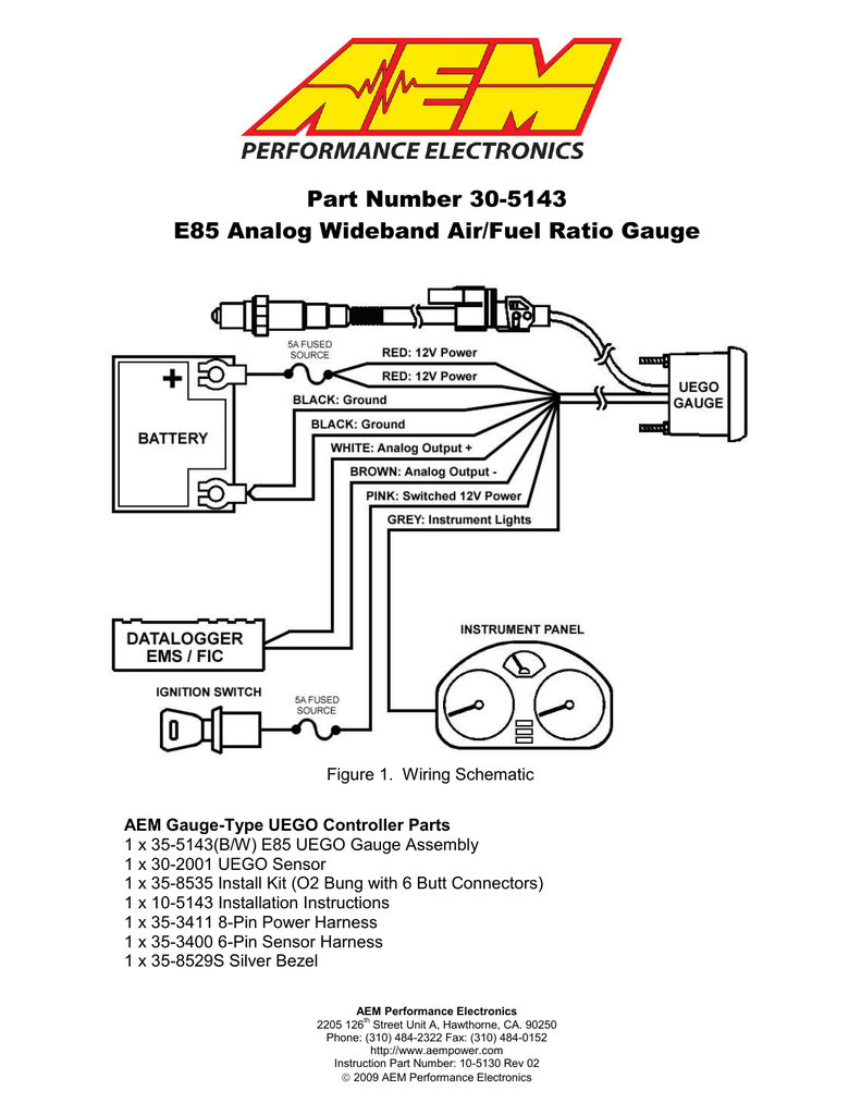 Aem 30-5143 Analog E85 Wideband Uego Gauge E85 Afr Instructions | Manualzz