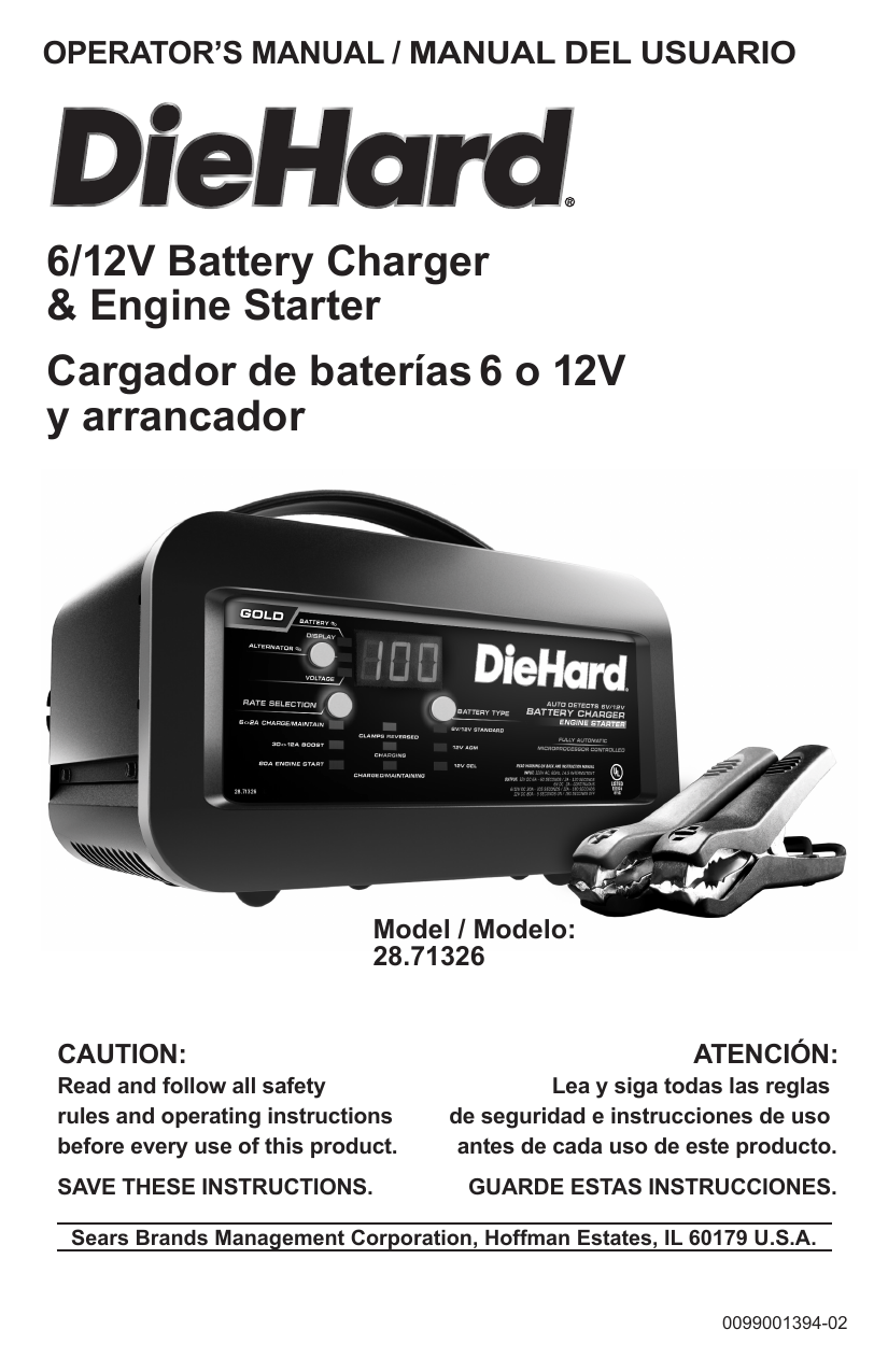 Diehard Battery Charger Engine Starter Instructions