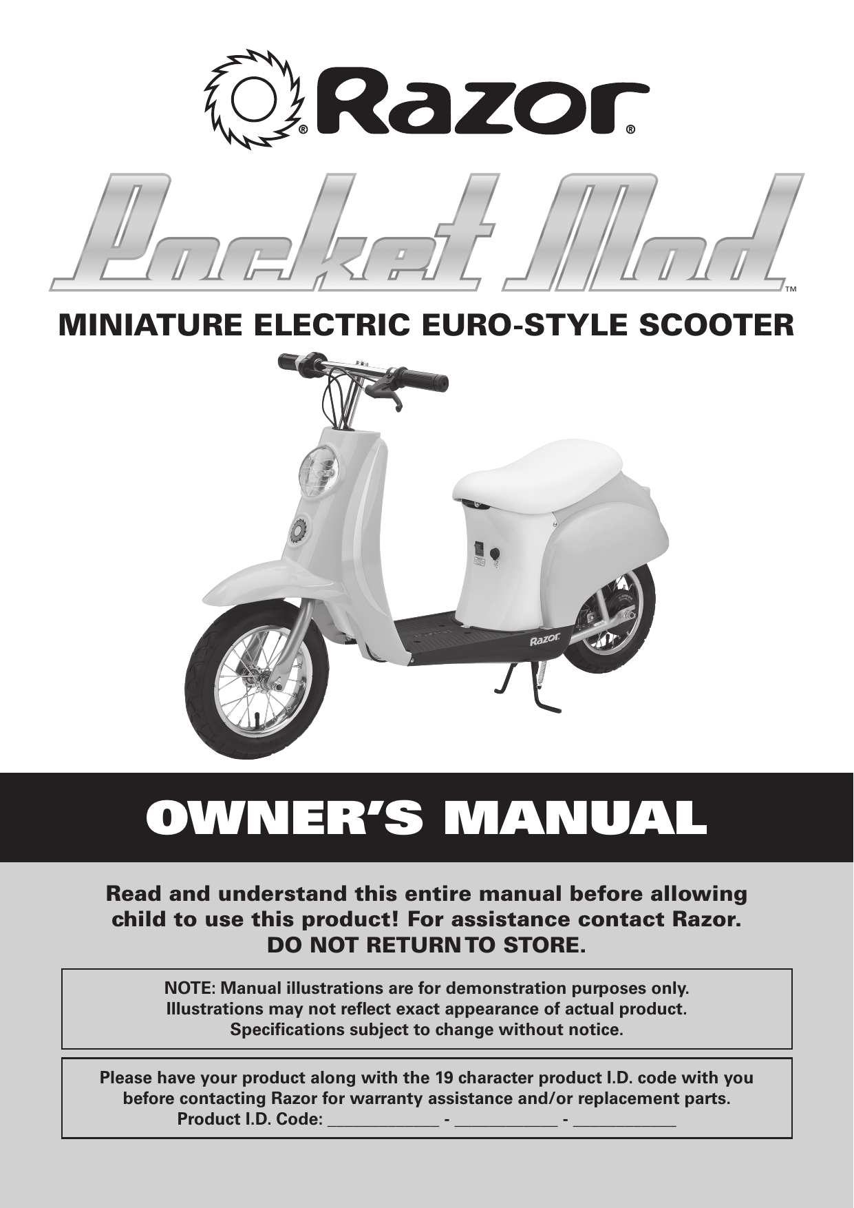 Razor Pocket Mod Owner's manual Manualzz