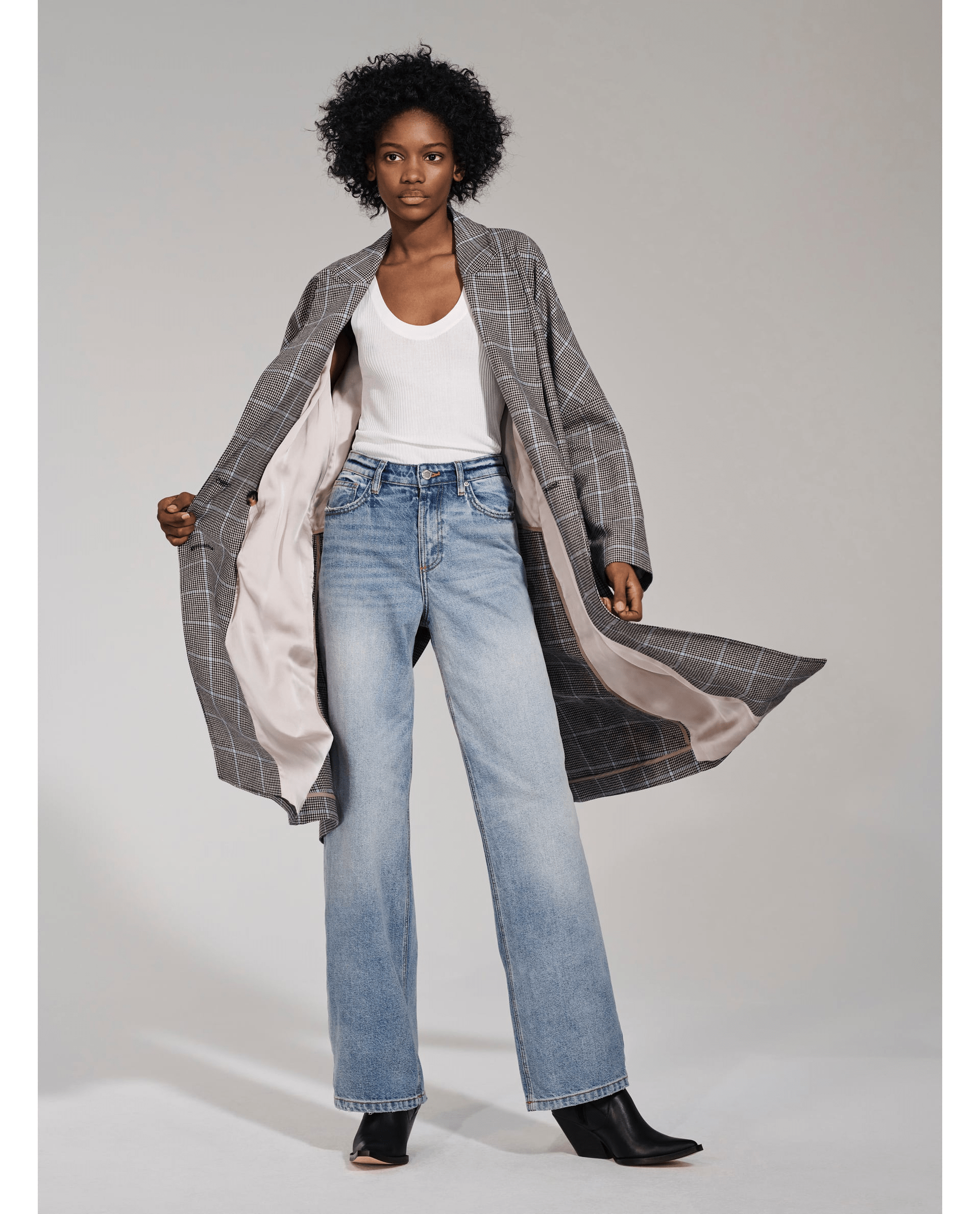 Zara + High Waist WideLeg Authentic Denim Jeans