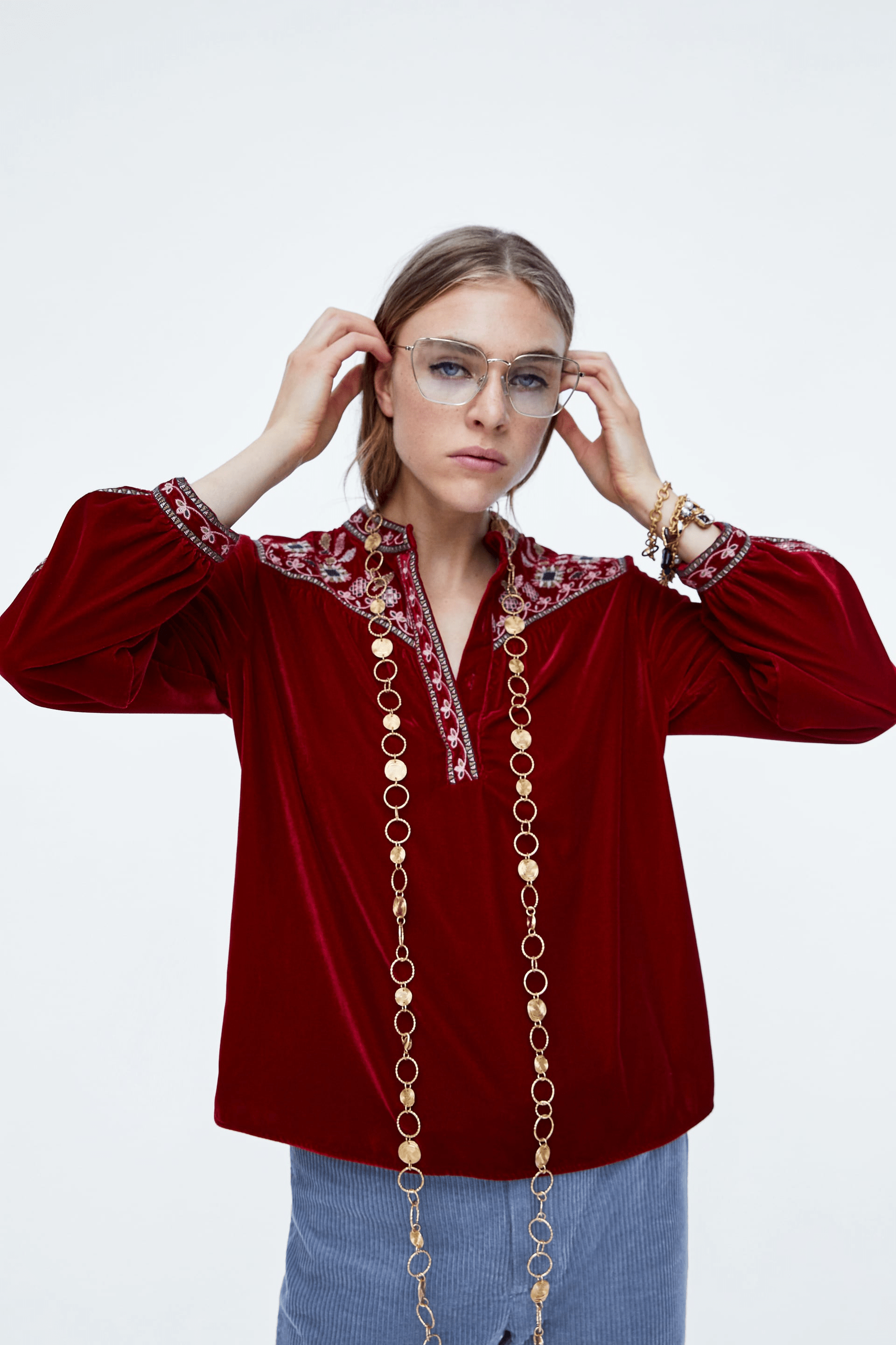 Zara + Velvet Embroidered Shirt