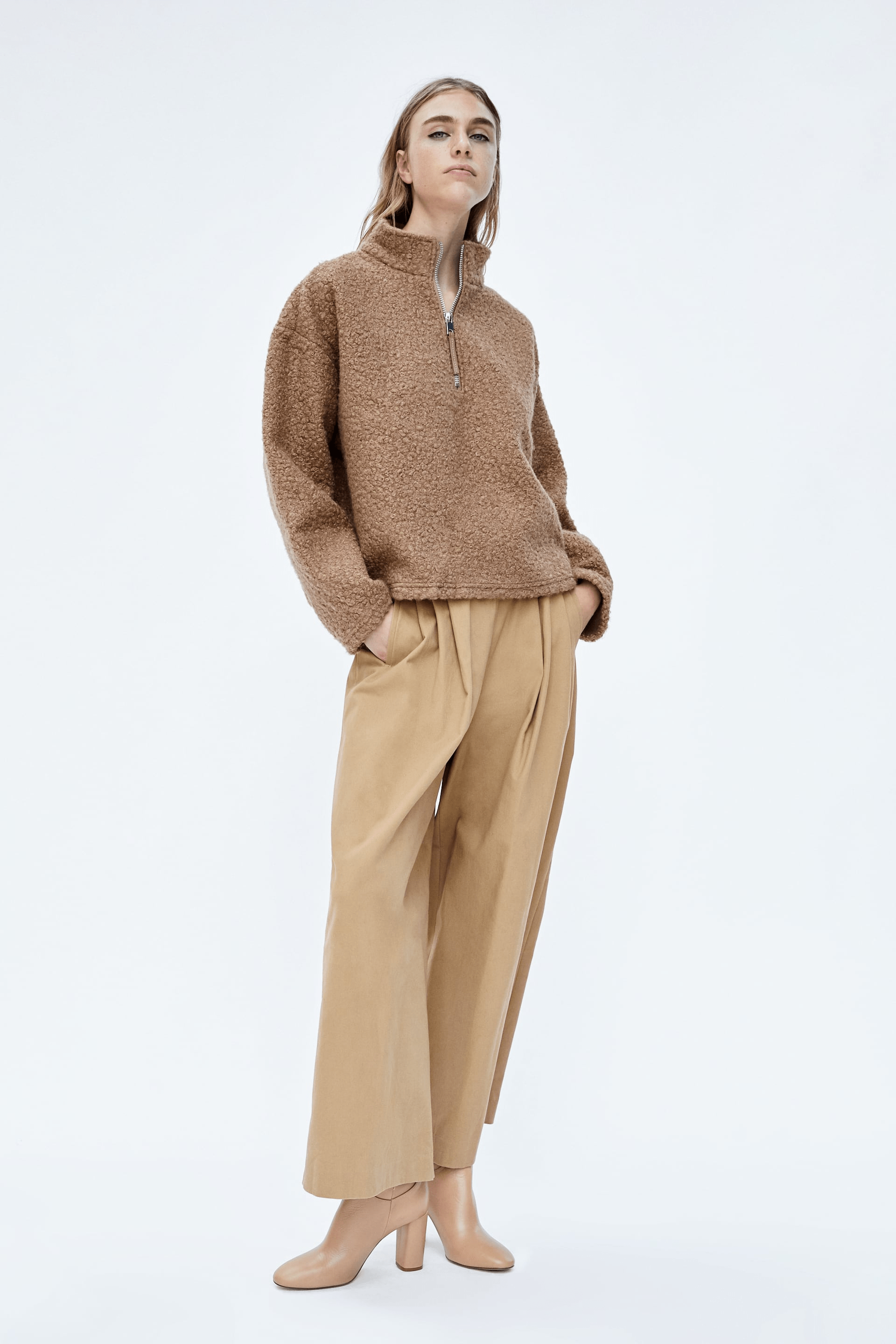 Zara + Textured Sweatshirt