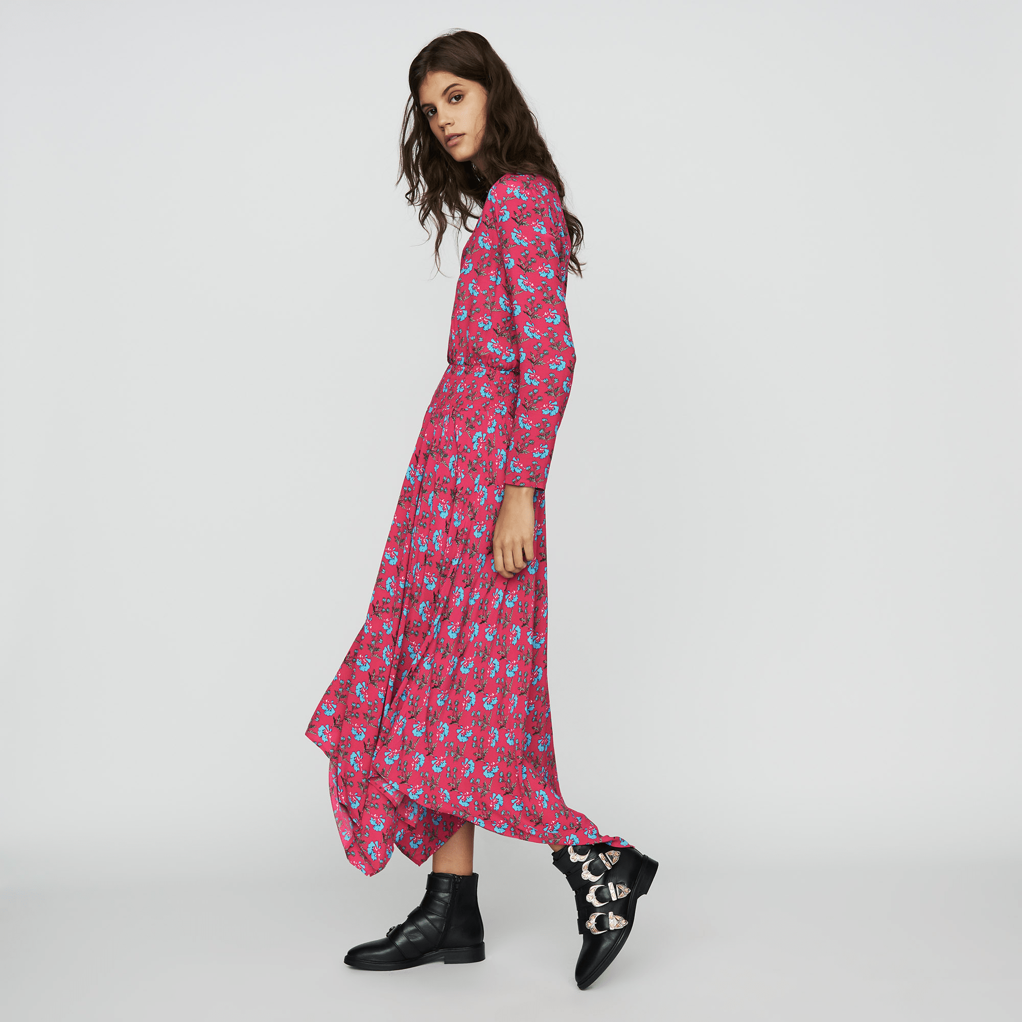 Maje + Long Printed Dress