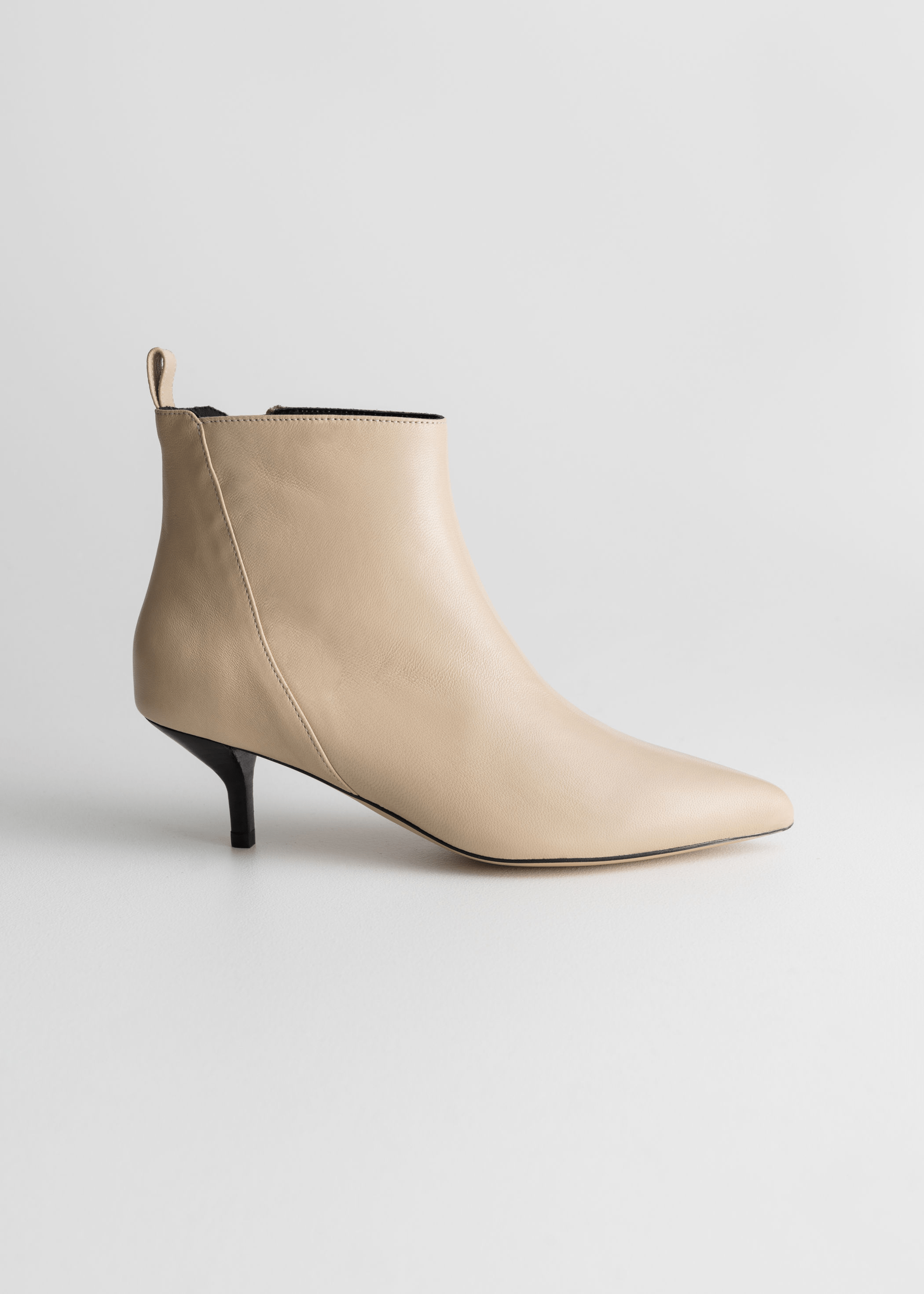 & Other Stories + Leather Kitten Heel Boots