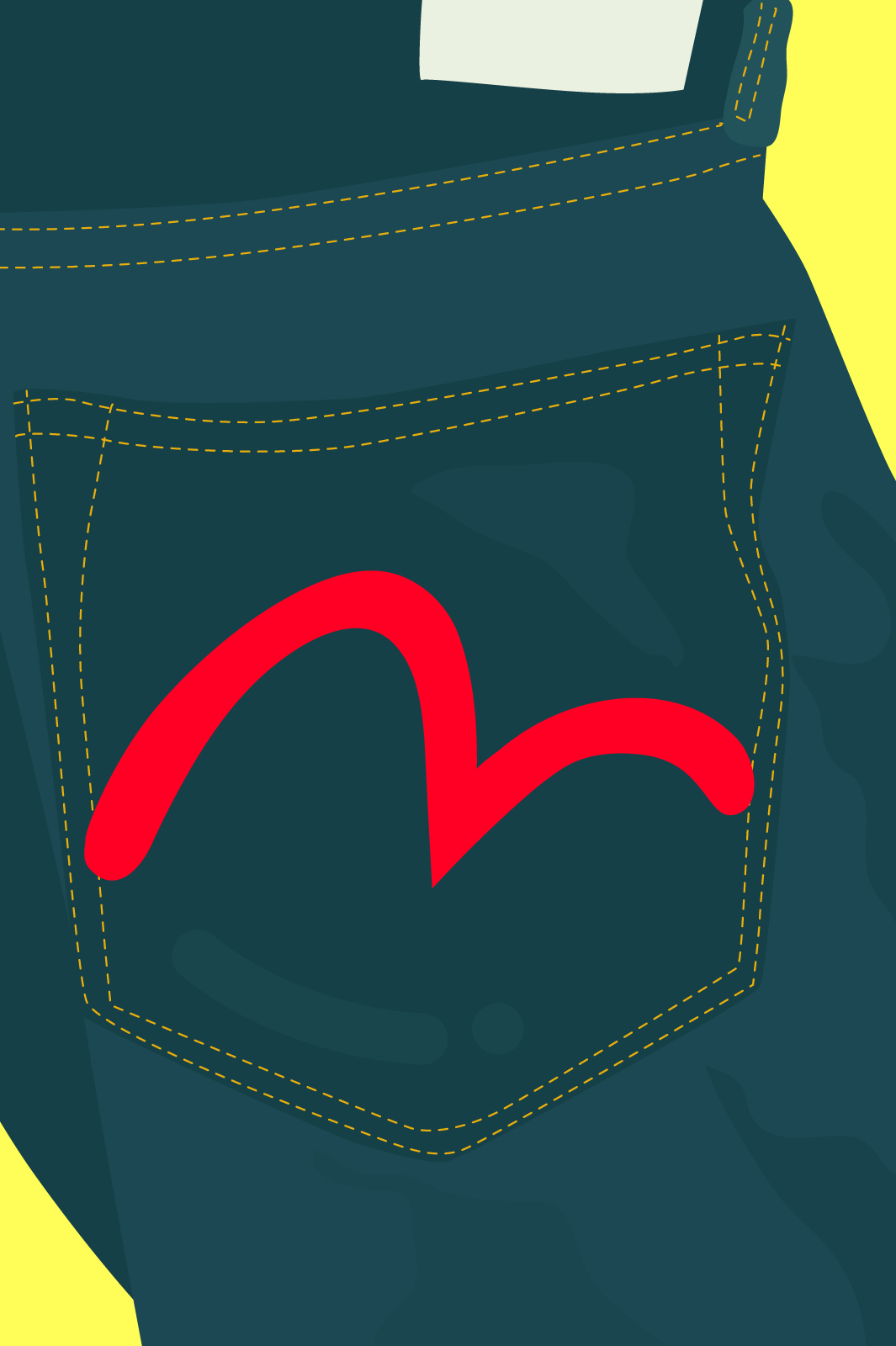 Jeans Denim Back Pocket Embroidery