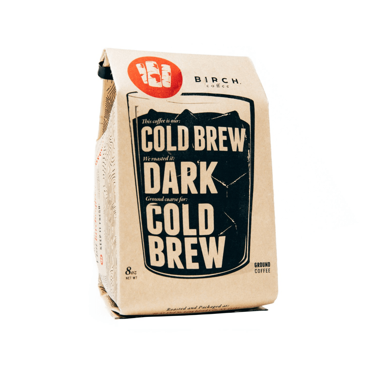 Birch Coffee + Dark Roast Cold Brew Ground Coffee, 8 Oz