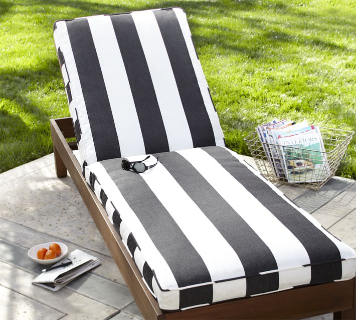Pottery Barn + Chaise Cushion Striped Sunbrella®