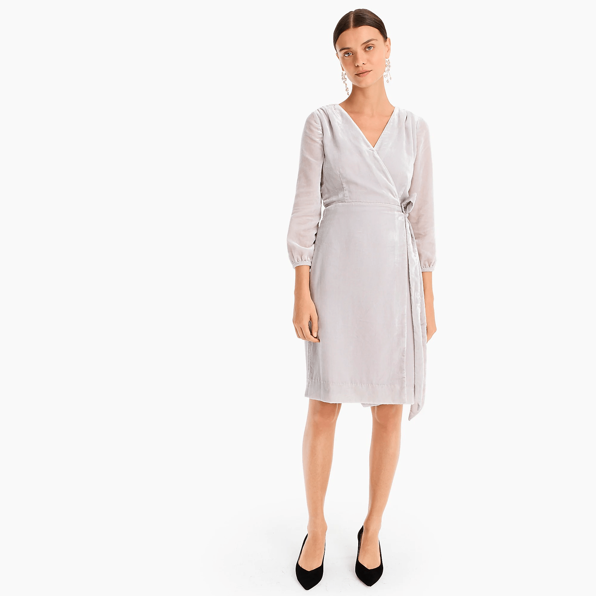 J.Crew + Wrap dress in Drapey Velvet