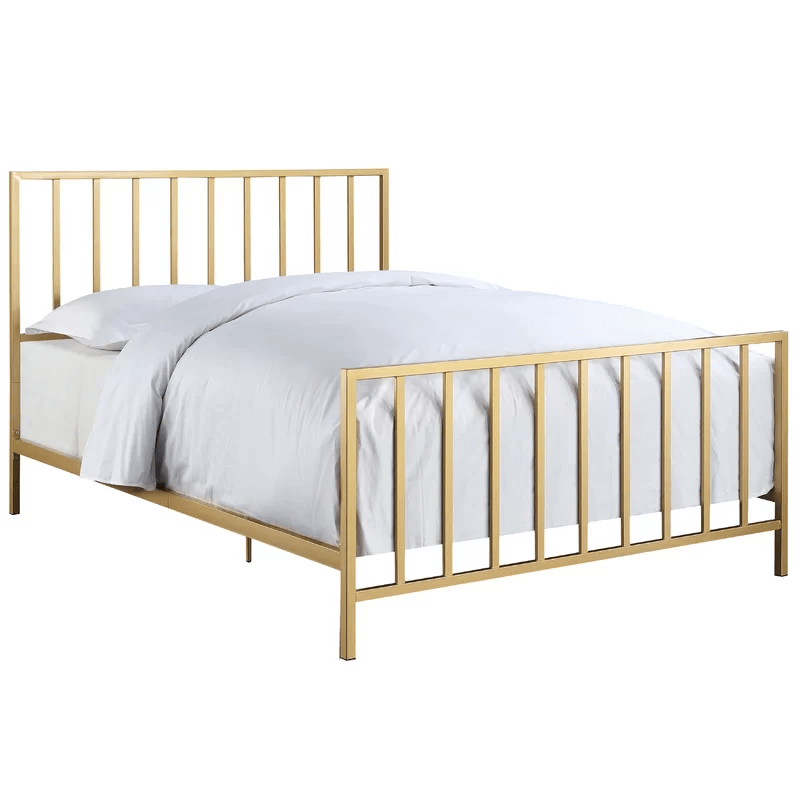 Willa Arlo Interiors + Ackles Slat Metal Queen Panel Bed