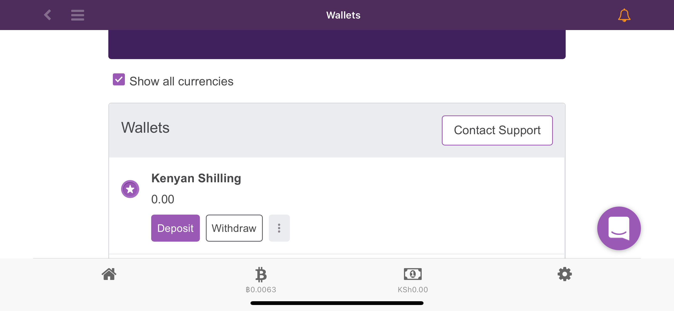 Use KES to buy Bitcoin in Kenya with our Fiat Wallet