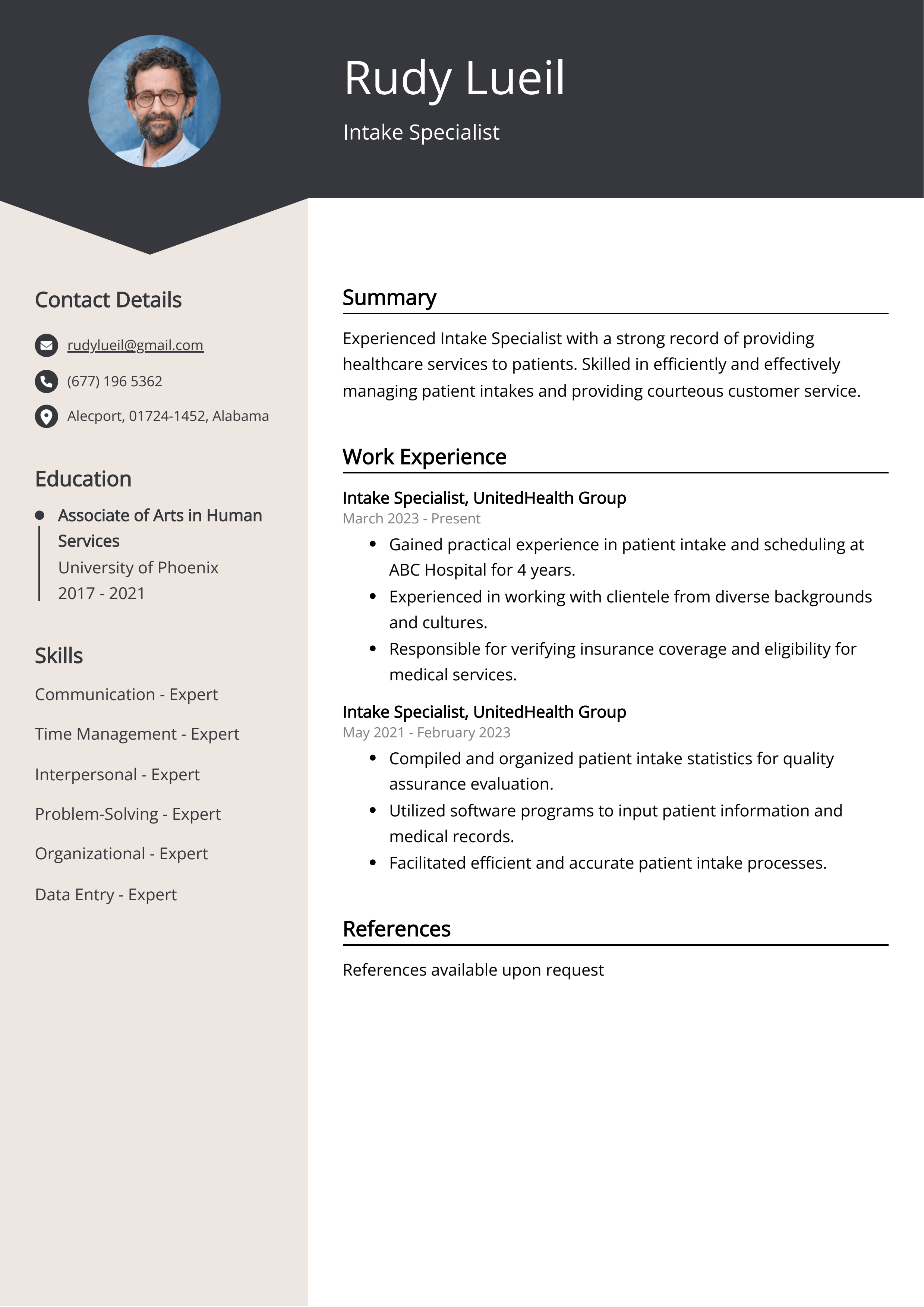 Intake Specialist CV Sample & Guide [Entry Level + Senior Jobs]