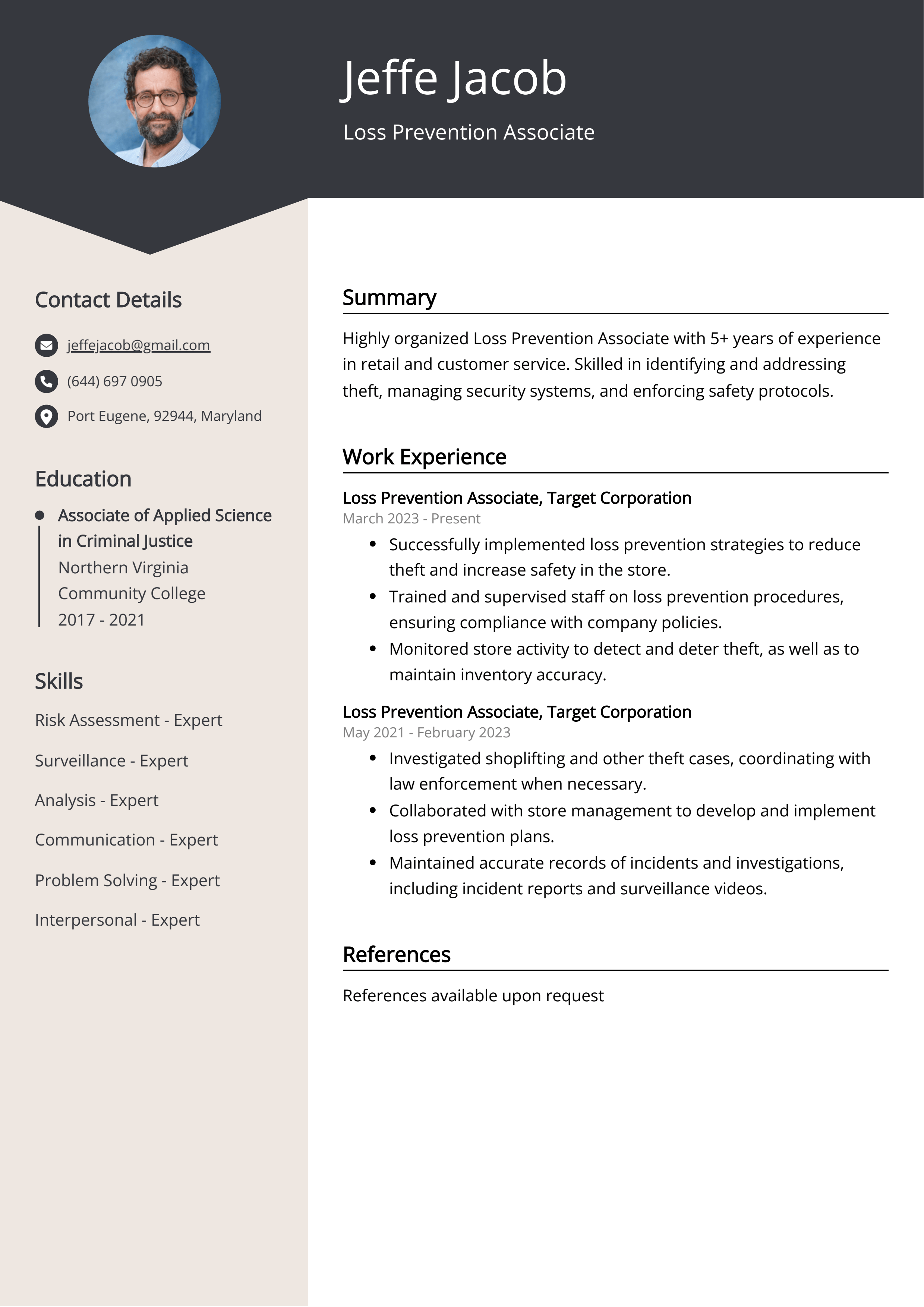 Loss Prevention Associate CV Job Description, Sample & Guide